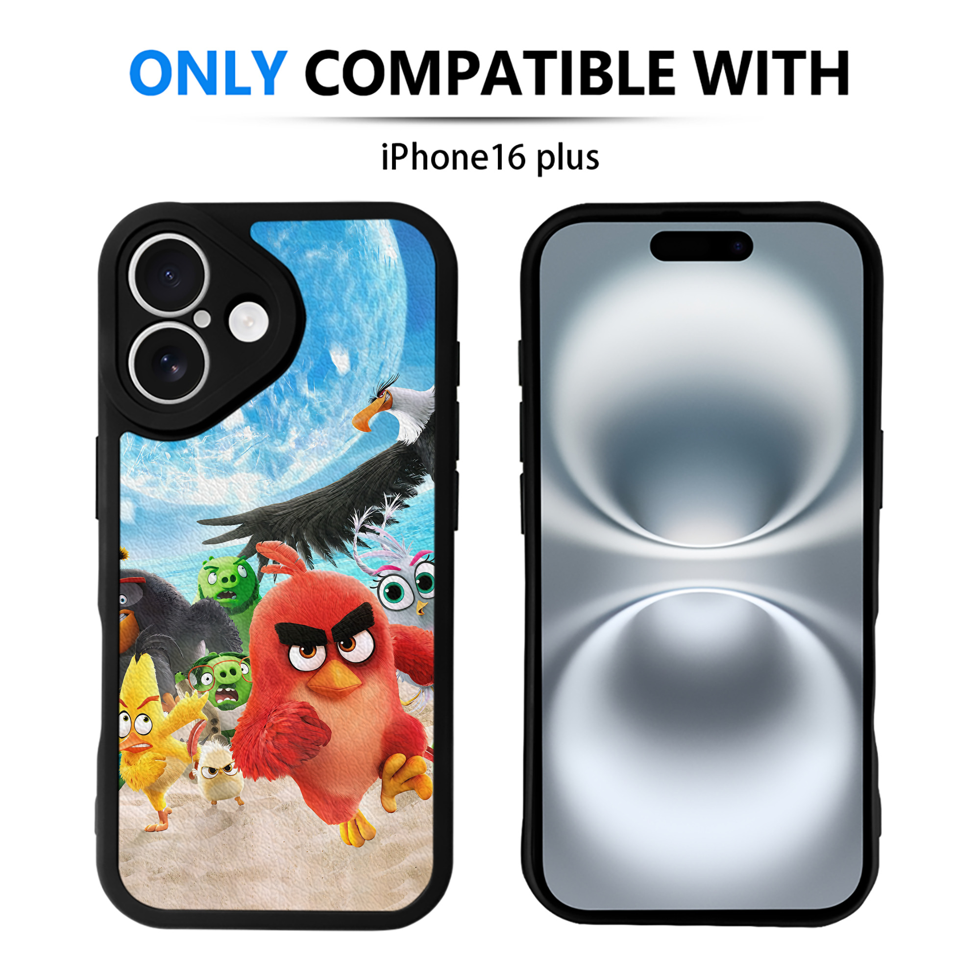 （画像用） Angry Birds アングリーバード 【iPhone 16シリーズ対応】シリコンスマホケース（レザー調） 材質：シリコン